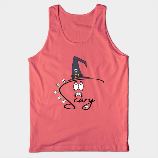 SCARY WORD - FUNNY FACE - HALLOWEEN WITCH Tank Top by O.M design